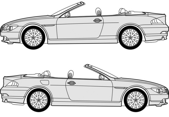 BMW 6 series E63 Cabriolet & Coupe (BMW 6 series E63 Convertible & Coupe) - drawings (drawings) of the car